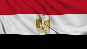 Flag of Egypt, Waving flag of Egypt, National flag of Egypt, 4k render seamless animation.
