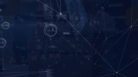 Animation of businessman touching 3d car, icons connecting with lines and computer language. Digitally generated, multiple exposure, automobile, futuristic, technology, artificial intelligence. - Powered by Shutterstock - Get 15% off with code: PIKWIZARD15