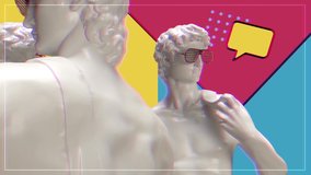 3D David Statue Seamless Looped. Greek goddess in Pop Art Style. 4k - Powered by Shutterstock - Get 15% off with code: PIKWIZARD15