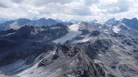 high altitude mountain landscape with glacier, moon landscape, eternal snow, summer, Mont Fort, Switzerland