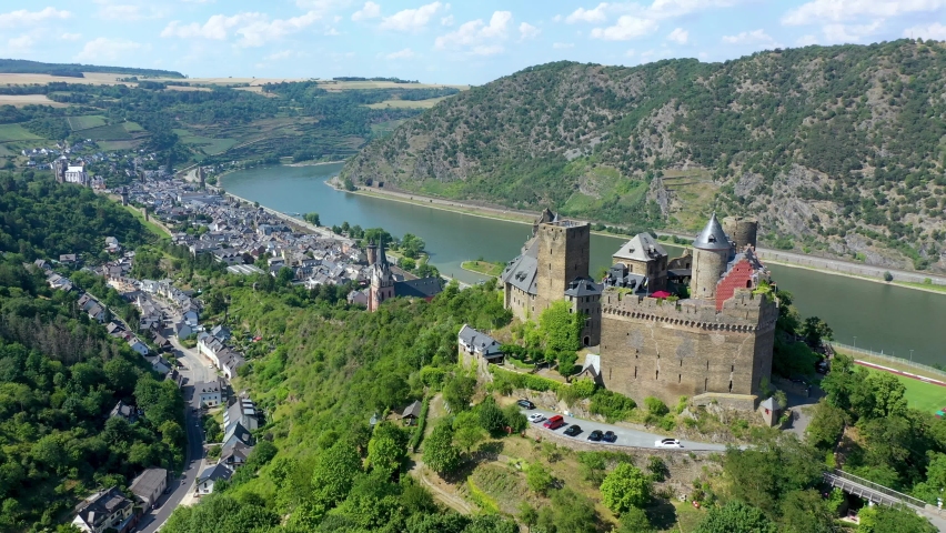 The Schönburg (Schoenburg) is a castle above the medieval town of Oberwesel in the UNESCO World Heritage site of the Upper Middle Rhine Valley, Rhineland-Palatinate, Germany. 