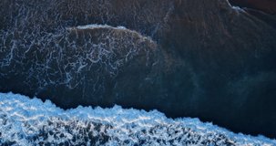 Nature video Amazing Blue ocean wave Top-down Aerial view shot. Professional footage 4K ProRes HQ Nature and Travel concept.