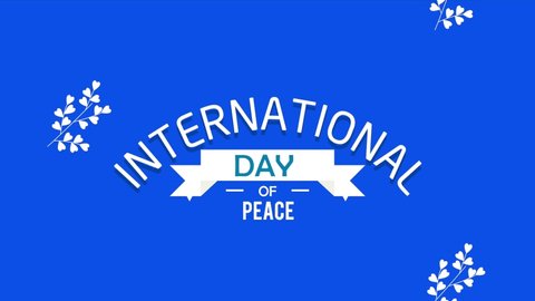 International Day Peace Lettering Symbol 4k Stock Footage Video (100% ...