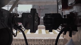 Uncoupling of the coupling of the railway car and shunting locomotive on the rails. Close-up  - Powered by Shutterstock - Get 15% off with code: PIKWIZARD15