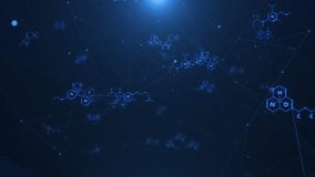 Abstract blue chemical futuristic structural health care formulas. Science geometric network cyberspace 4K motion background - Powered by Shutterstock - Get 15% off with code: PIKWIZARD15