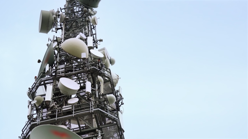 Antenna for telephony and internet on the blue sky