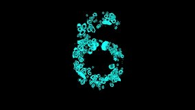 moving teal bijouterie gem stones number 6 - transparent brilliants font, isolated - loop video - Powered by Shutterstock - Get 15% off with code: PIKWIZARD15