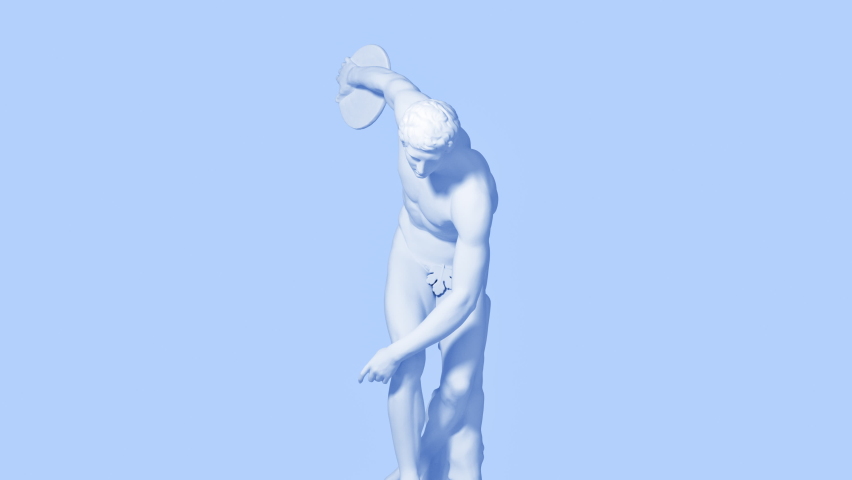 3d glitch of sculpture discobolus. Seamless looped. NFT concept. 3D animation. 4K. Ultra high definition. 3840x2160. Royalty-Free Stock Footage #1093805941