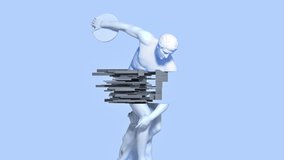 3d glitch of sculpture discobolus. Seamless looped. NFT concept. 3D animation. 4K. Ultra high definition. 3840x2160. - Powered by Shutterstock - Get 15% off with code: PIKWIZARD15
