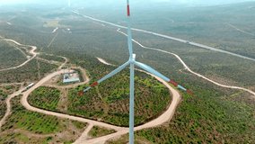 Close Up Of A Wind Turbine Generating Alternative Energy On Wind Farm In Northern Chile. aerial - Powered by Shutterstock - Get 15% off with code: PIKWIZARD15