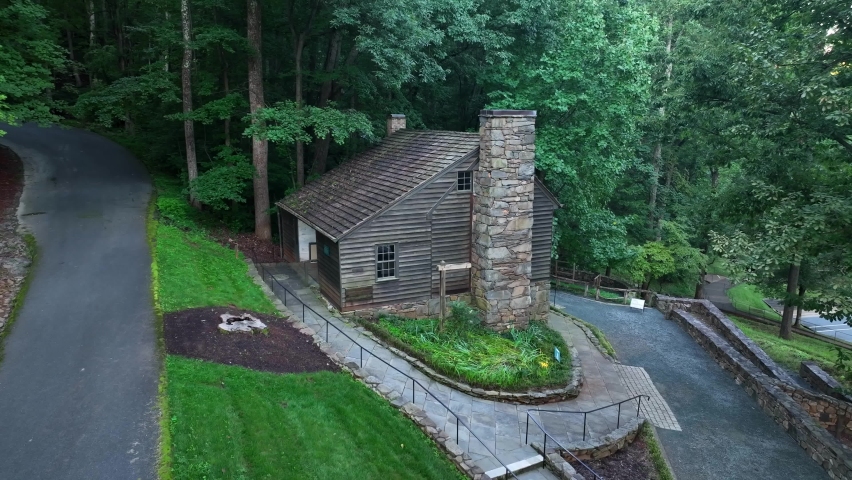 Historic General Store at Michie Tavern in Charlottesville VA. Aerial view.