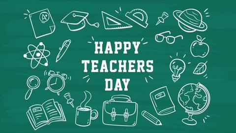 Happy Teachers Day Animation Background Stock Footage Video (100% ...