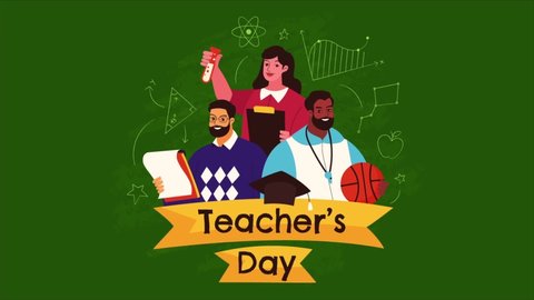 Happy Teachers Day Animation Background Stock Footage Video (100% ...