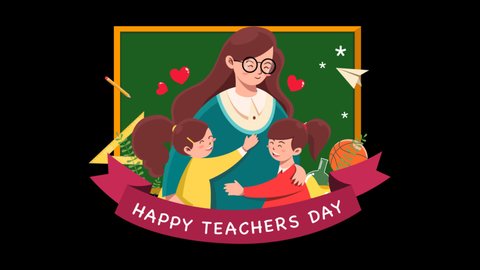 Happy Teachers Day Animation Background Stock Footage Video (100% ...