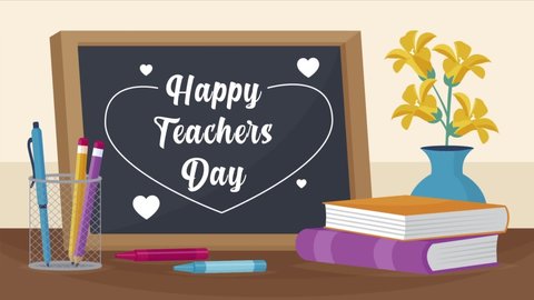 Happy Teachers Day Animation Background Stock Footage Video (100% ...