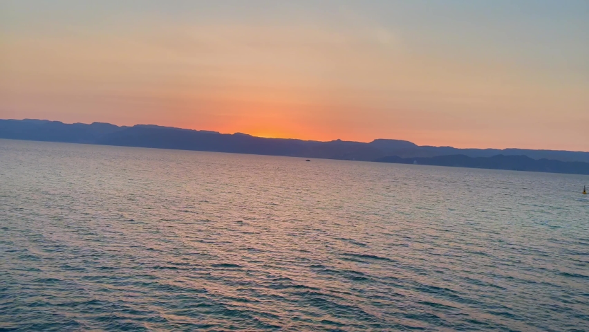 red sea sunset time summer
