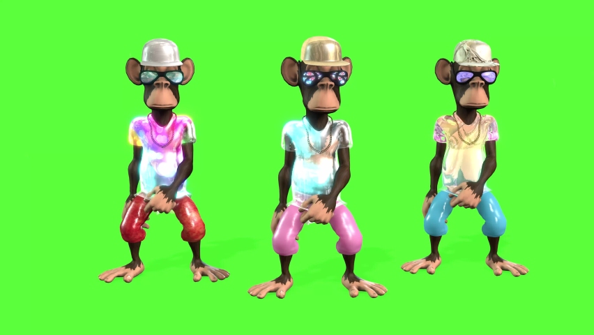 super cool monkey dance animation Royalty-Free Stock Footage #1093829529