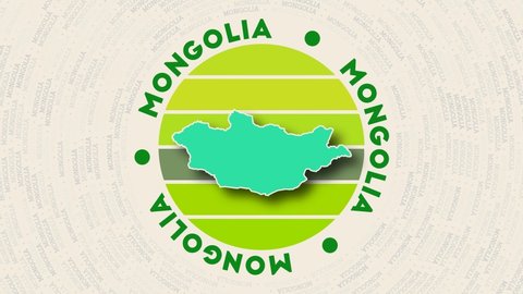 Mongolia Logo Intro Badge Circular Name Stock Footage Video (100% ...