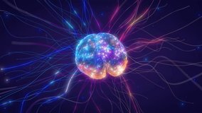Animation of digital brain connections spreading out. Artificial intelligence and neural network motion concept. Brain connectome and neural connections mapping - Powered by Shutterstock - Get 15% off with code: PIKWIZARD15