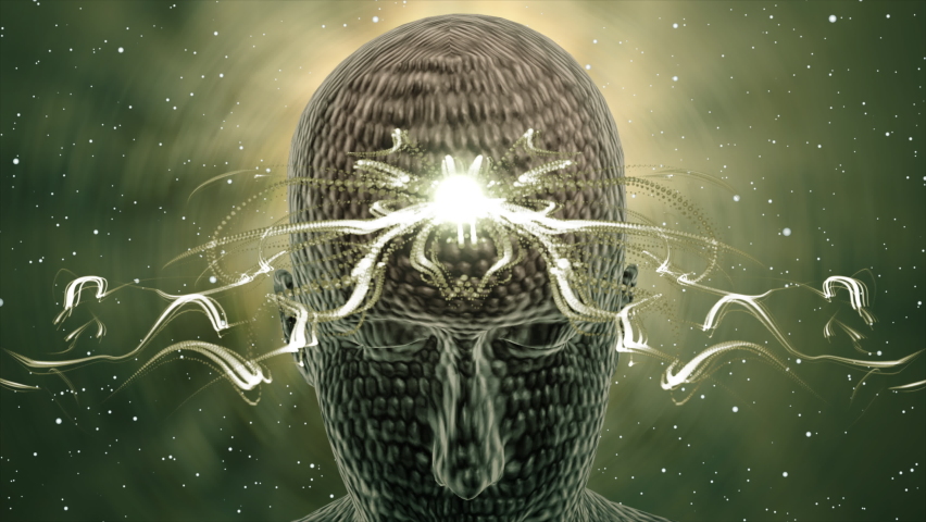 3D Human head Activating Third Eye energy | Shutterstock HD Video #1093850139