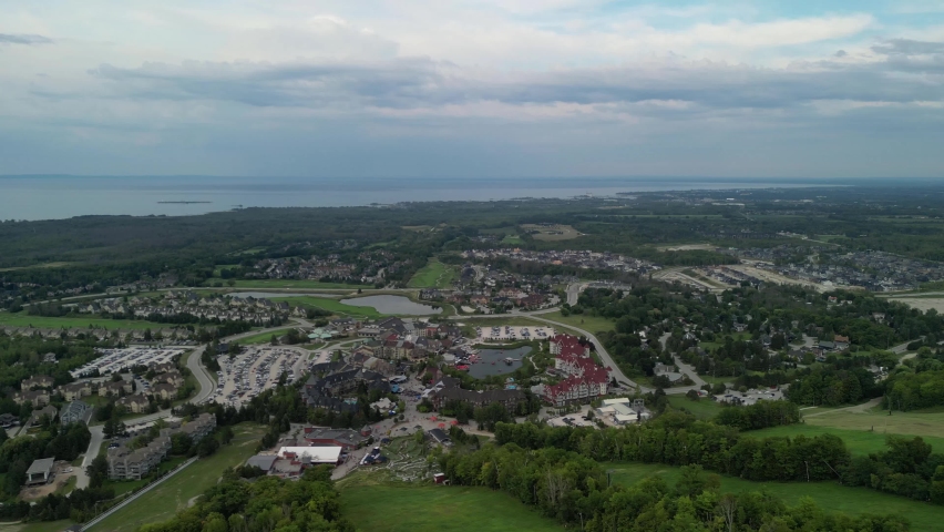 Blue Mountain Ontario Canada afternoon drone shot