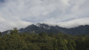 4K Close up Timelapse of Mount Kinabalu with dramatic cloud movement.