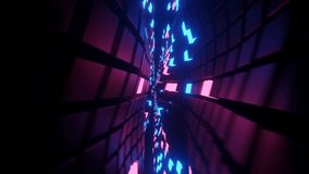 Vertical 3D rendered loop video with moving cubes waves in neon glowing light background. Abstract blue and pink technologic seamless looped. Hyperrealistic dimensional geometrical patterned visual - Powered by Shutterstock - Get 15% off with code: PIKWIZARD15