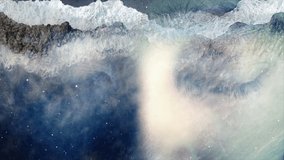 Beautiful Ocean waves with transparent shadow of human face with closed eyes - Powered by Shutterstock - Get 15% off with code: PIKWIZARD15