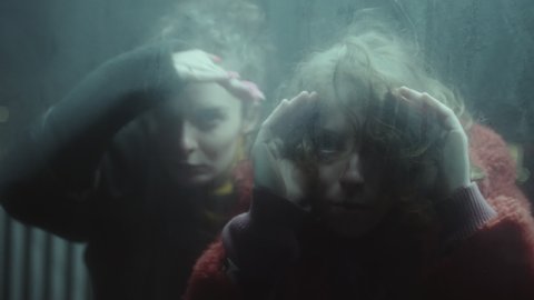 Handheld Camera Shot Two Young Women Stock Footage Video (100% Royalty ...