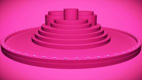 Broadcast Spinning Hi-Tech Singing Dancing Stage, Magenta, Events, 3D, Loopable, 4K