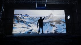 Game Designer In Virtual Production Designing Game Environment For Metaverse Usng Vr Ar Controllers And Gestures Beautiful Virtual Nature Mountains Simulation Futuristic Creative Profession Concept - Powered by Shutterstock - Get 15% off with code: PIKWIZARD15