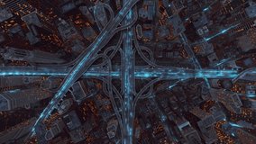 Digital Highway Overpass Optical Signals Transferring Ai Data Through Network Drone Shot At Night 5g High Speed Internet Financial Transactions Residential Area - Powered by Shutterstock - Get 15% off with code: PIKWIZARD15