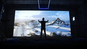 Designer Artist In Virtual Xr Studio Sculpting Digital Landscape Nft Usng Vr Ar Controllers And Gestures Beautiful Virtual Nature Mountains Simulation Cyber Artwork Creation Concept - Powered by Shutterstock - Get 15% off with code: PIKWIZARD15