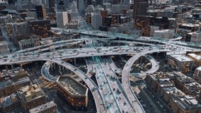 Autonomous Cars AI Traffic In Digital City GPS Transferring 5G Data Signals Tracking Delivery Smart Roads Satellite Highway Junction Network Drone Shot At Night High Speed Communication  - Powered by Shutterstock - Get 15% off with code: PIKWIZARD15