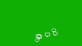 Rising chat bubbles motion graphics with green screen background