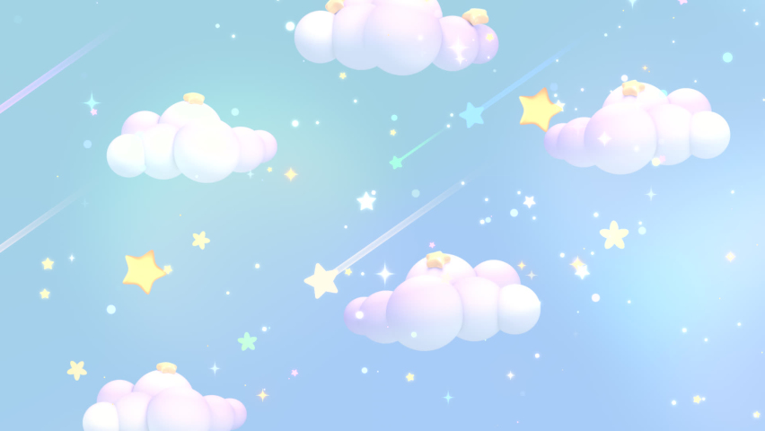 Looped cartoon shooting stars across the pastel gradient color sky animation. Royalty-Free Stock Footage #1093904827