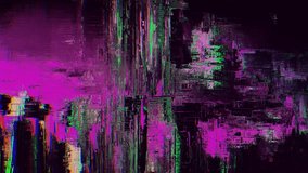 Glitch background overlay, distorted noise, interference imitation, corrupted data, computer virus or hacked system concept. 4k ProRes.