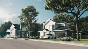 Animation of the construction of private houses. Time lapse of private house construction. New development real estate. Construction of a new residential area. 3d animation - Powered by Shutterstock - Get 15% off with code: PIKWIZARD15