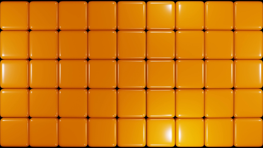 Orange soft cubes randomly moving pattern. Jelly cubes warping. Abstract Boxes 3d render. Abstract background with soft orange boxes jumping. 3D animation pulsating orange elastic cubes. 4k footage Royalty-Free Stock Footage #1093933553