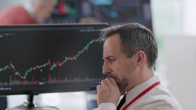 Mature financial analyst looking at computer with graphs and feeling frustrated grabs his head with his hands. Stressed trader worry about loosing money in stock market - Powered by Shutterstock - Get 15% off with code: PIKWIZARD15