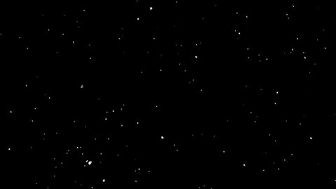 Snow flakes overlay, black background. Winter, slowly falling snow effect: stockvideo