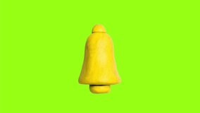 Bell icon motion graphic animation template clip. Bell Notification (Chroma key background green screen). Stop motion video from plasticine.