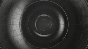 Slow camera movement through a gray metal tunnel. Seamless animation. - Powered by Shutterstock - Get 15% off with code: PIKWIZARD15