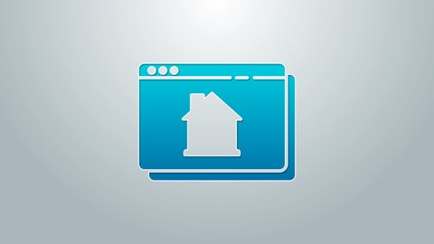 Blue Line Online Real Estate House Stock Footage Video (100% Royalty