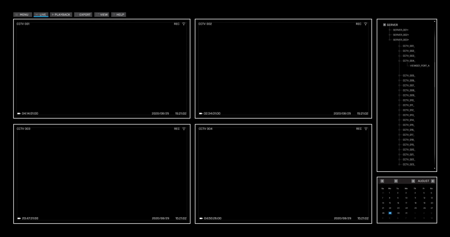 Surveillance CCTV monitoring screen template with multiple cameras view, Security camera system oncept, CCTV User interface video overlay Royalty-Free Stock Footage #1093982137