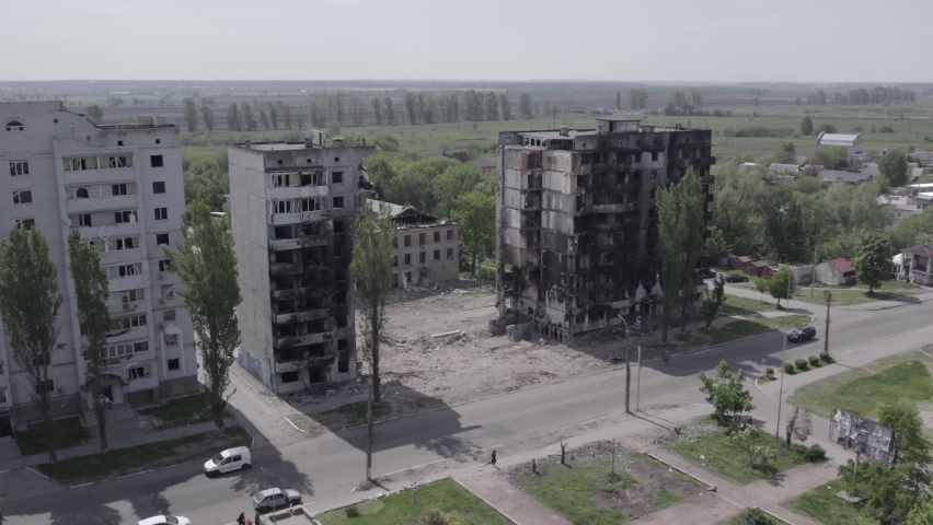Residential building destroyed by the war in Ukraine, Borodyanka, Bucha district