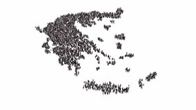 3d rendering of Crowd of people gather to form the county of Greece Loop from frame 76 - Powered by Shutterstock - Get 15% off with code: PIKWIZARD15
