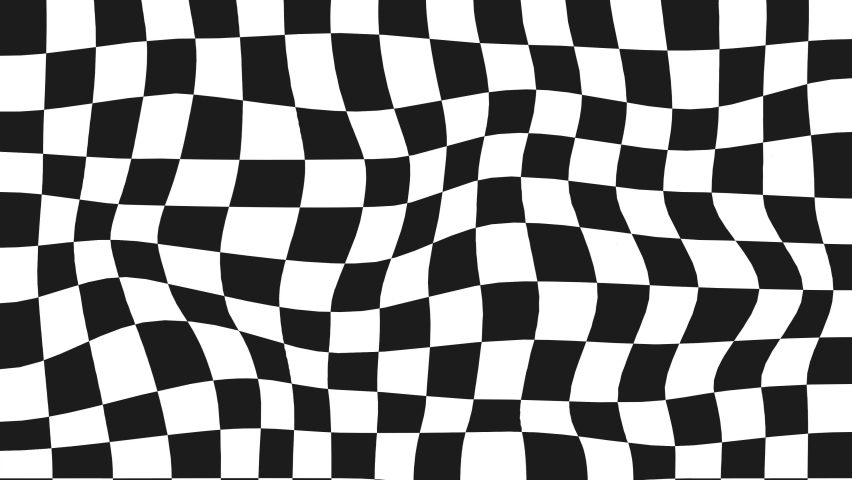 Black And White Checkers Distorted Background, Seamless Loop 4K Video. Black Checkered Backdrop Animation, Warped Effect Motion Graphics. Animated Pattern for Channels, Live Streams and Motion Design. Royalty-Free Stock Footage #1093995639