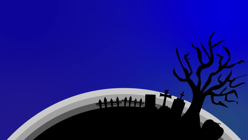 Animation for Halloween. Castles. Moon. Bats.