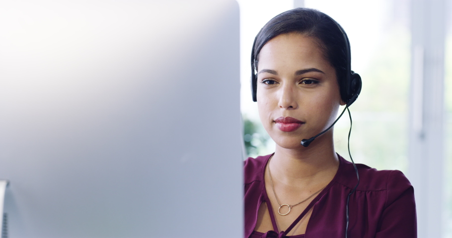 Crm web help woman consultant and customer service worker on a online call consultation. Internet pharmaceutical call center employee with headset working on digital contact us telemarketing support Royalty-Free Stock Footage #1094020767